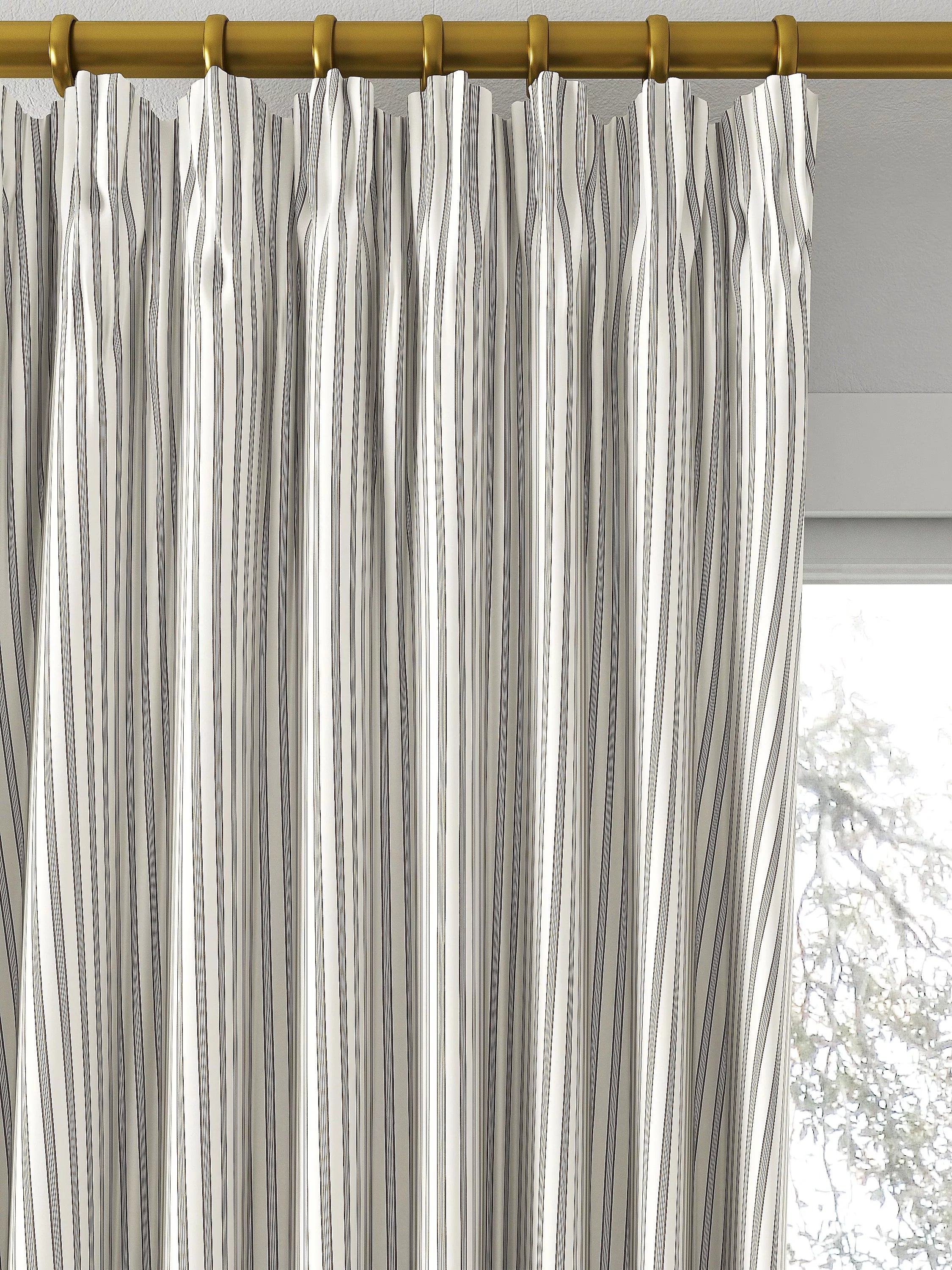 Clarke & Clarke Edison made to measure curtains charcoal natural stripe fabric, UK version