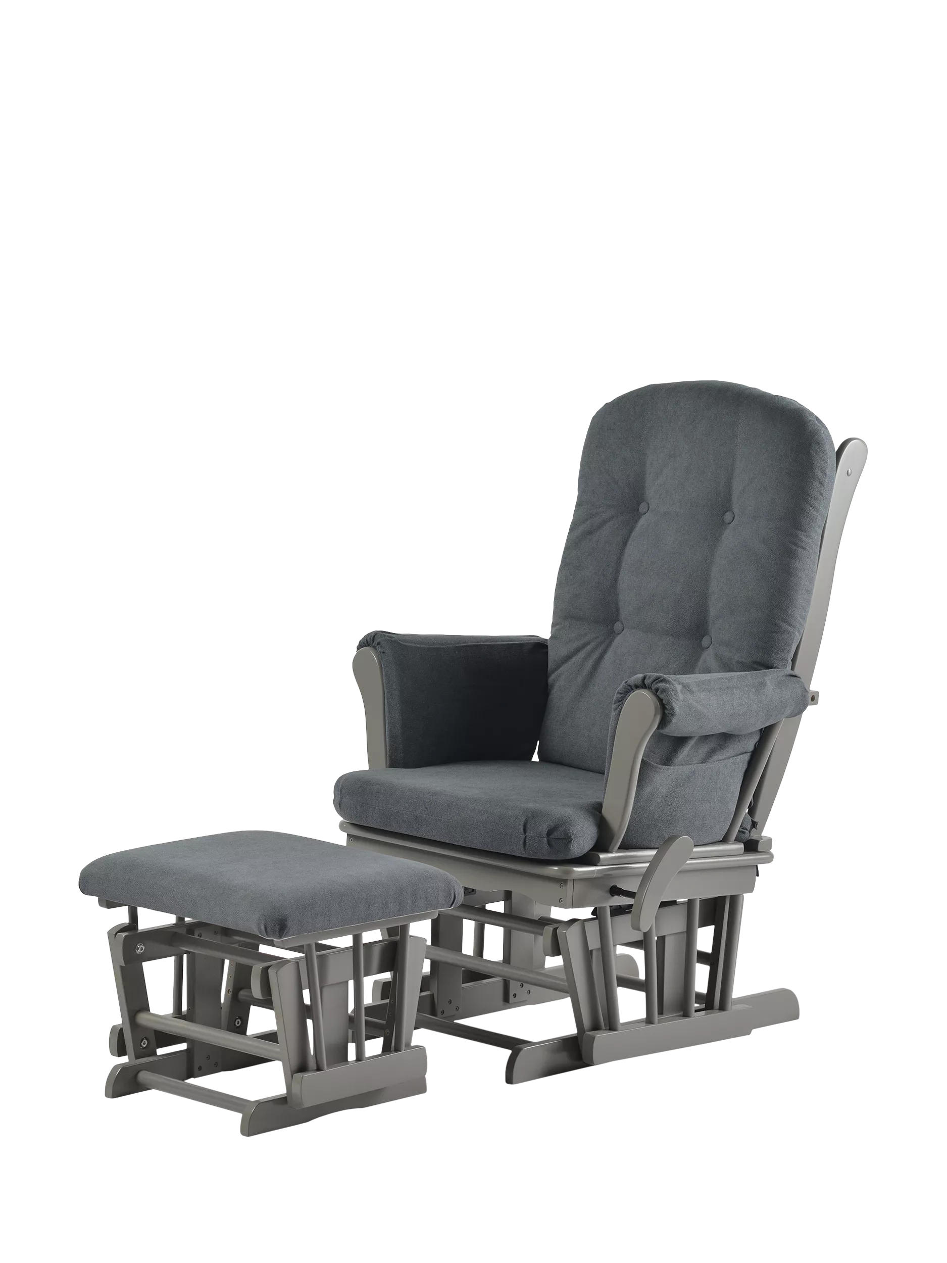 Kub Kielder Glider Nursing Chair and Footstool - Charcoal/Grey Frame