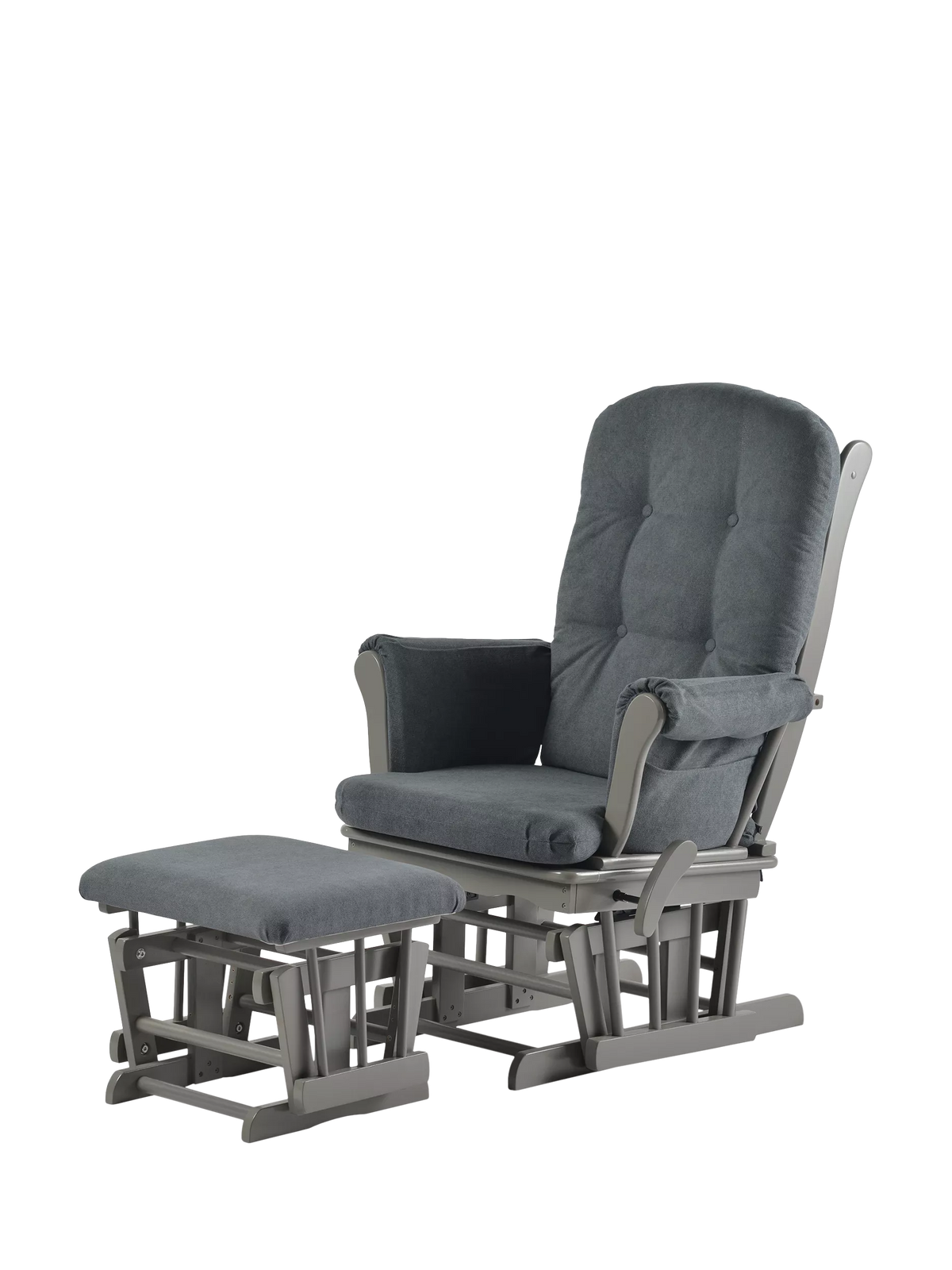 Kub Kielder Glider Nursing Chair and Footstool - Charcoal/Grey Frame