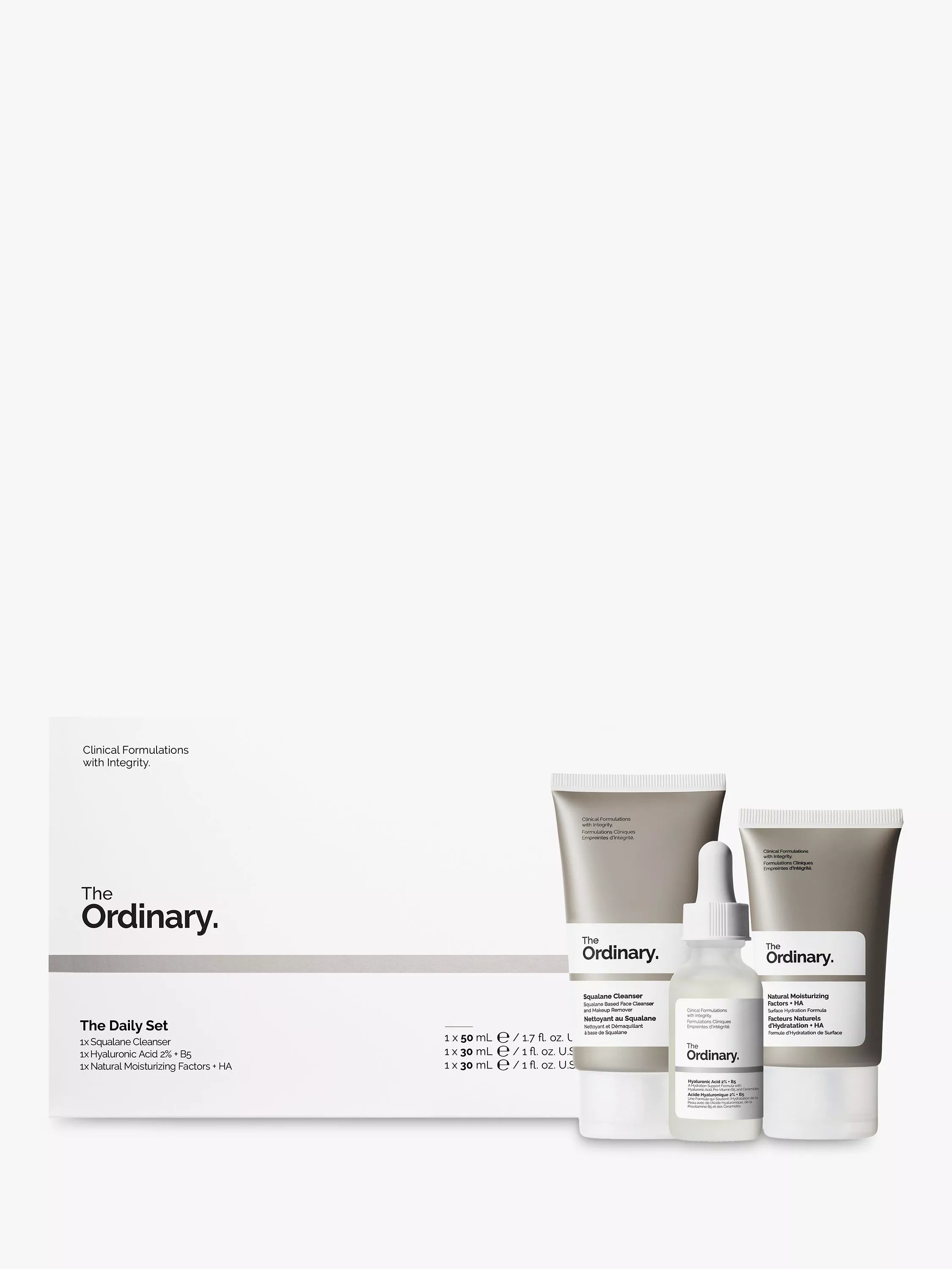 The Ordinary skincare gift set with hyaluronic acid (British brand)