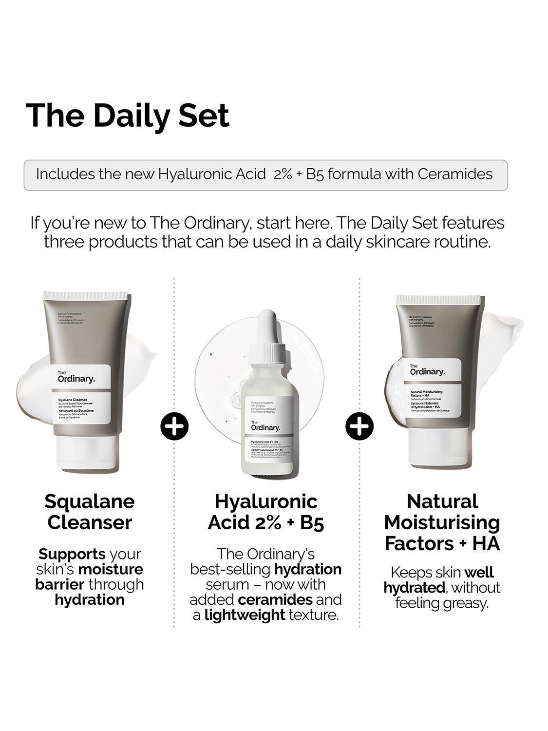 The Ordinary skincare gift set with hyaluronic acid (British brand)