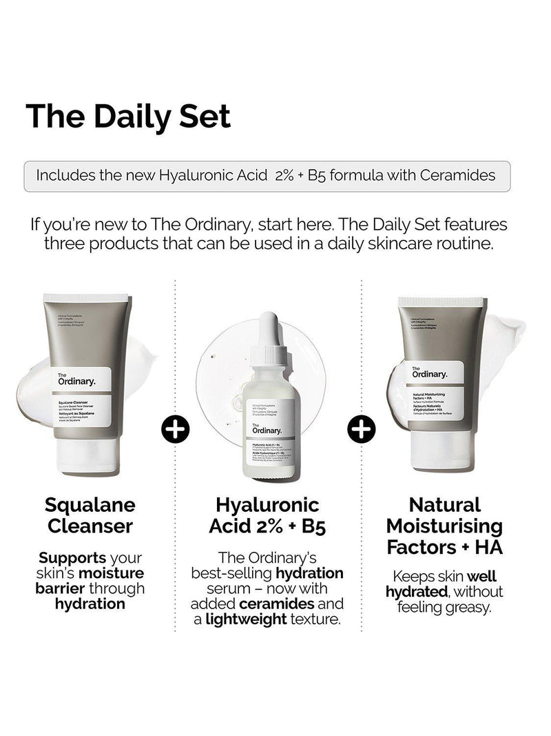 The Ordinary skincare gift set with hyaluronic acid (British brand)