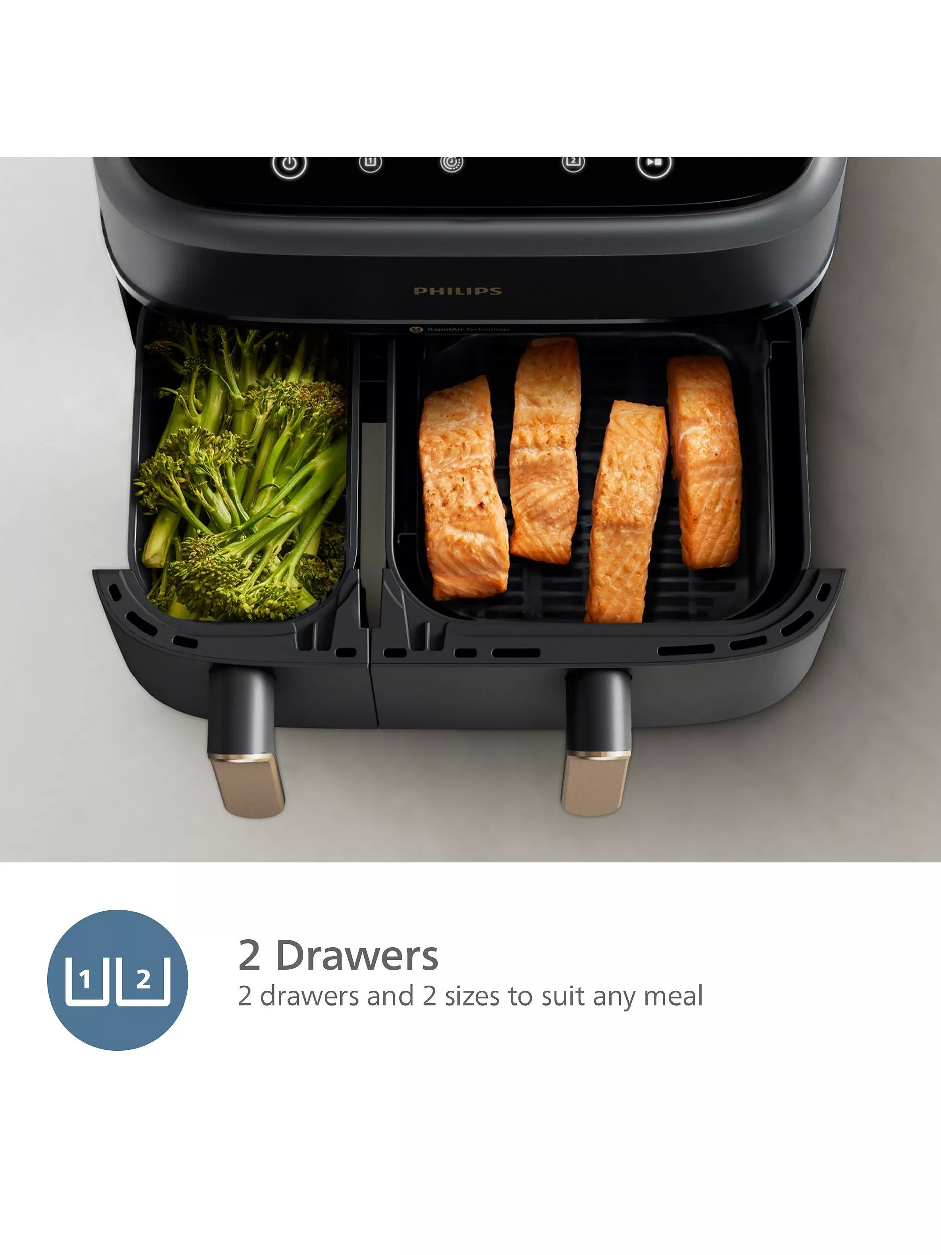 Philips dual basket air fryer 9L (British brand)