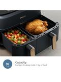Philips dual basket air fryer 9L (British brand)