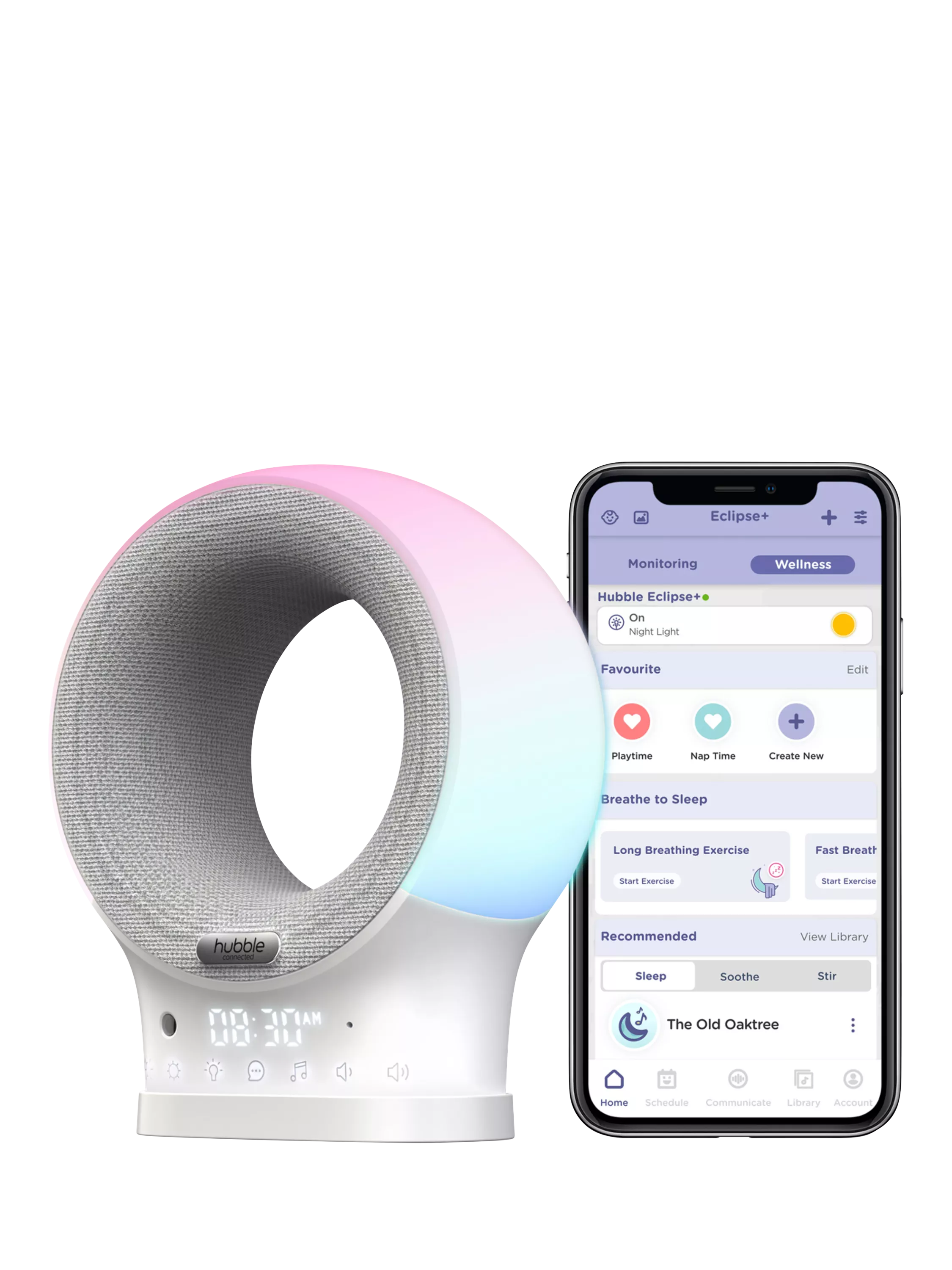 Hubble Eclipse Plus smart audio monitor and sleep trainer, imported from the UK