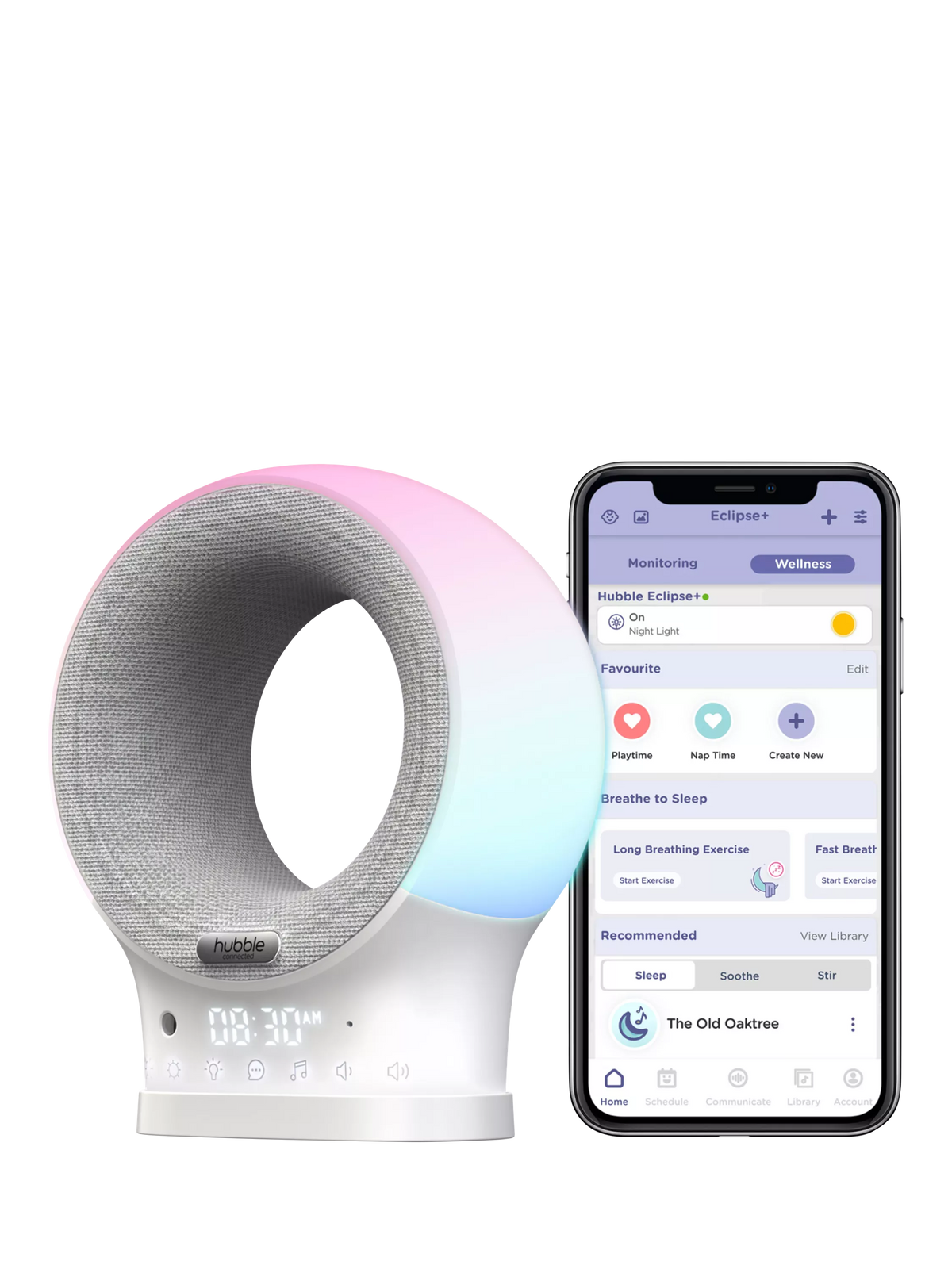Hubble Eclipse Plus smart audio monitor and sleep trainer, imported from the UK