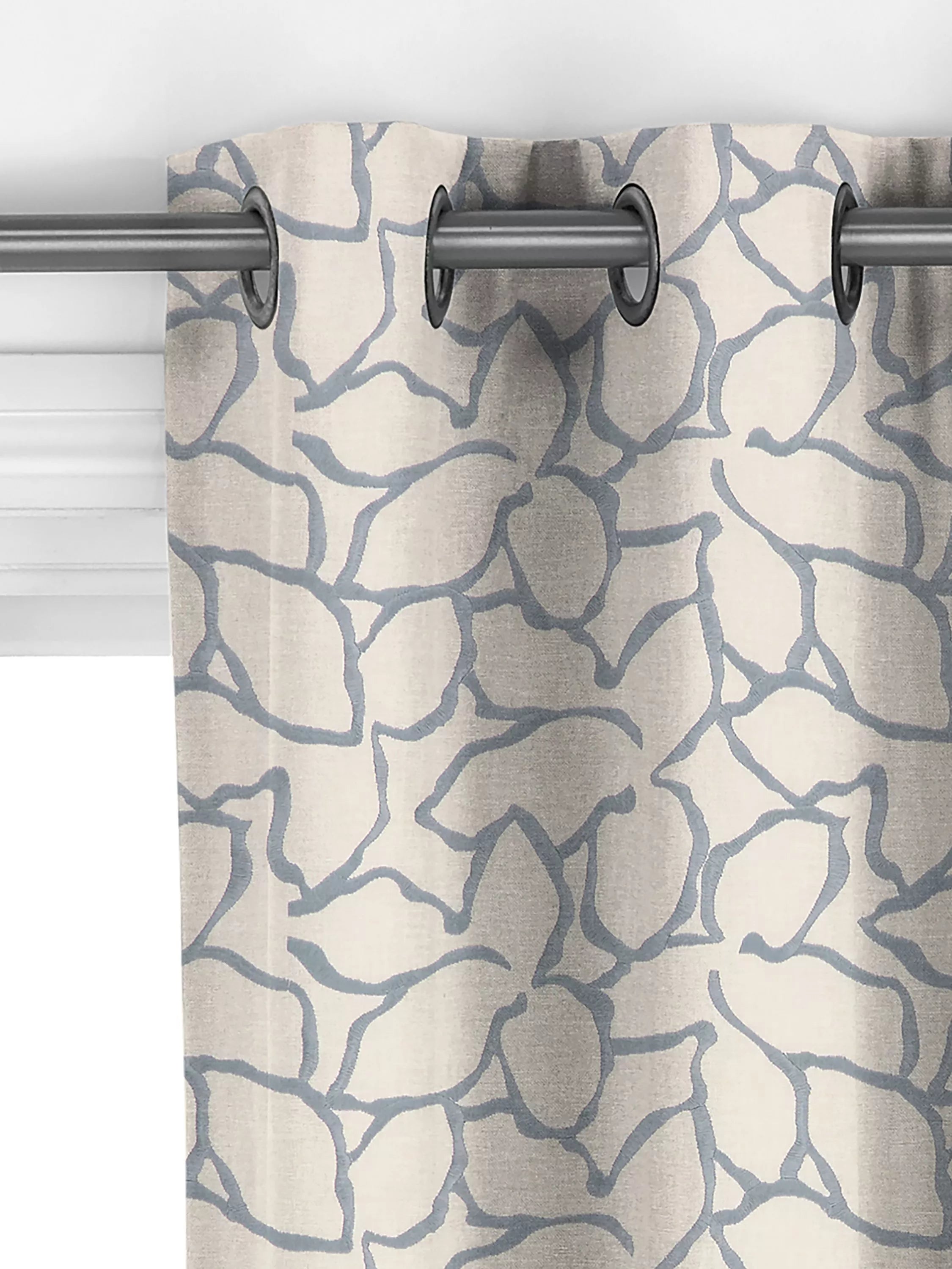 John Lewis Calathea embroidered curtain slate, imported from the UK