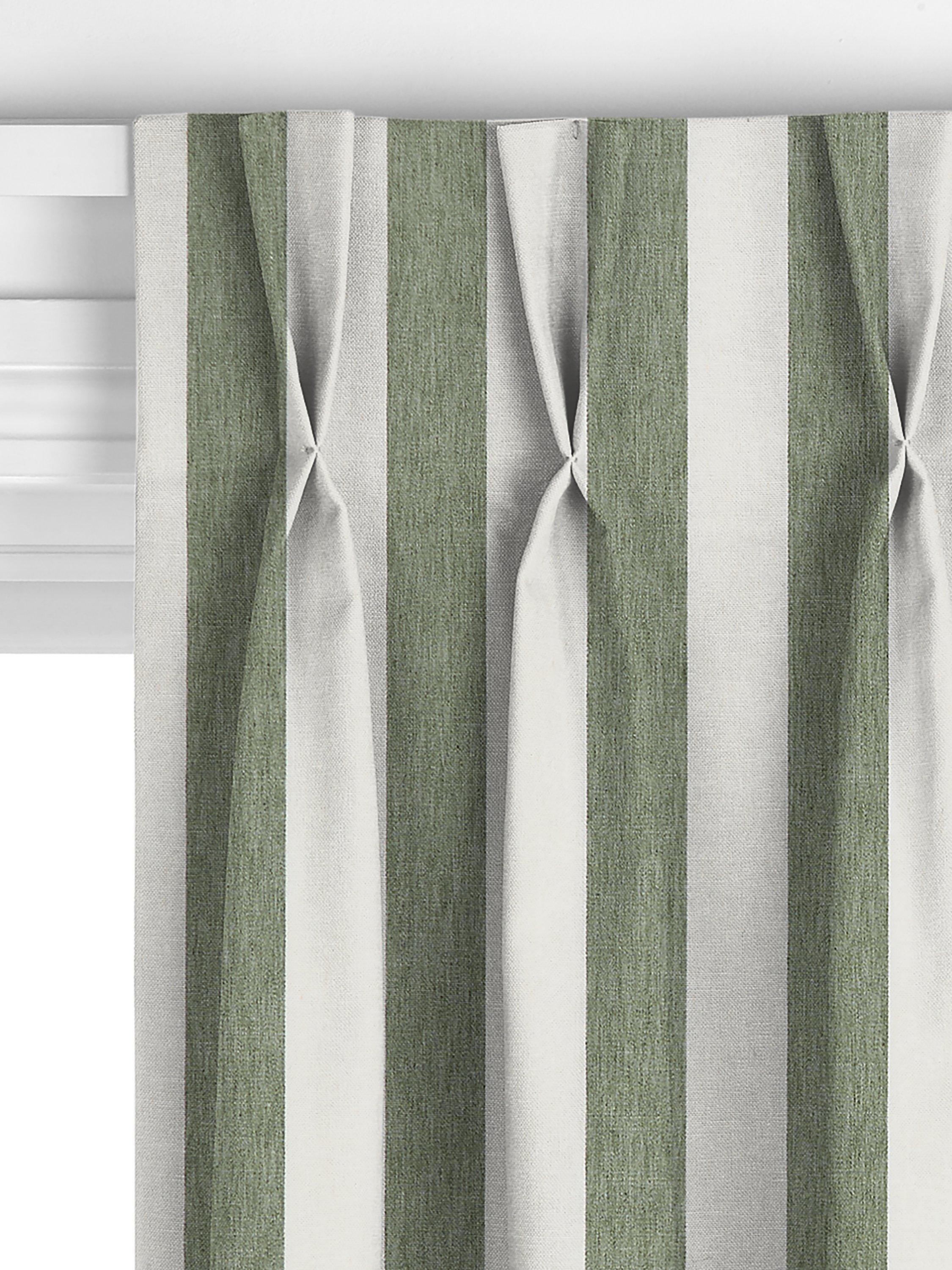 John Lewis Bold Stripe curtains Myrtle Green made to measure - British product