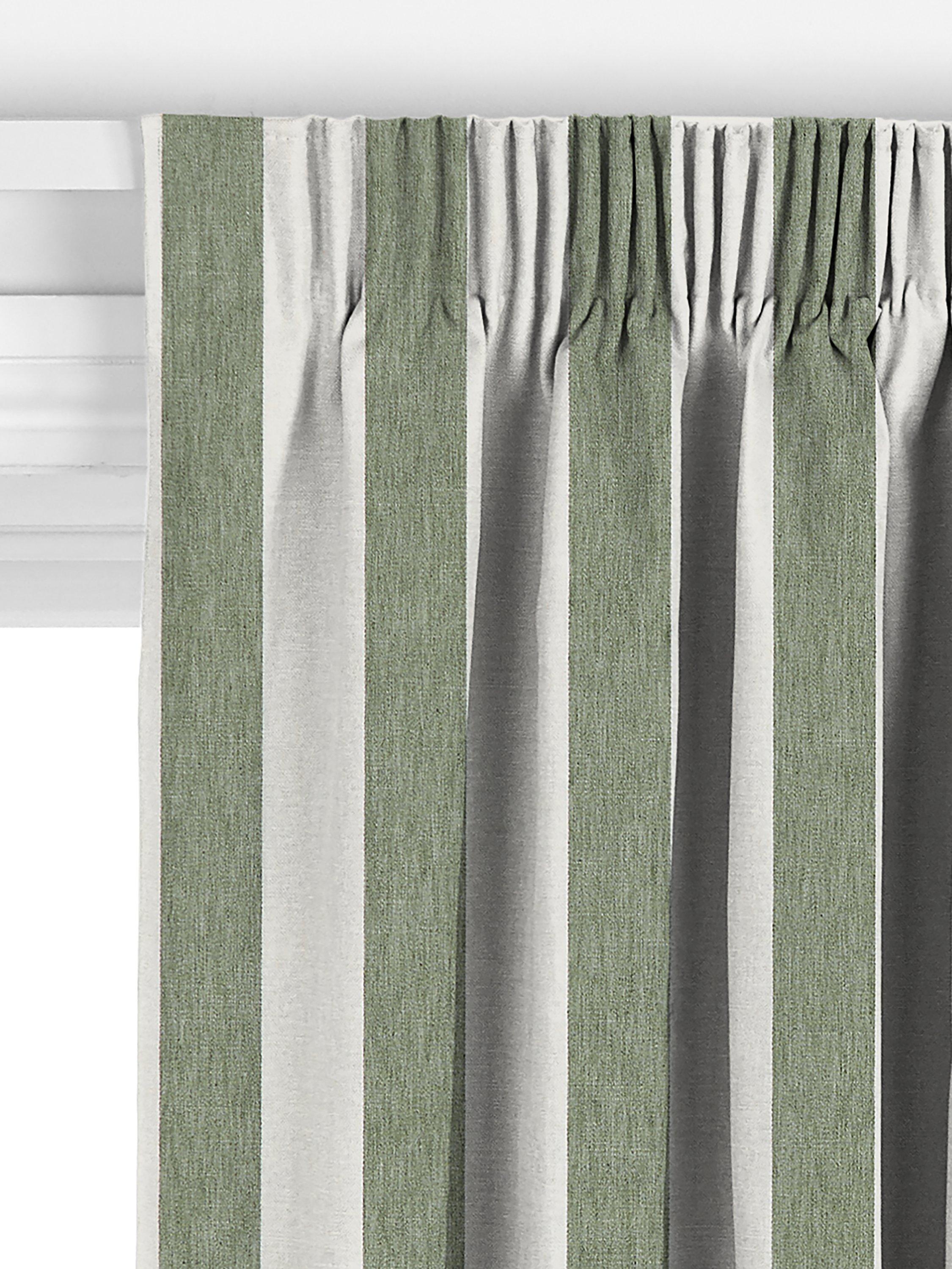 John Lewis Bold Stripe curtains Myrtle Green made to measure - British product