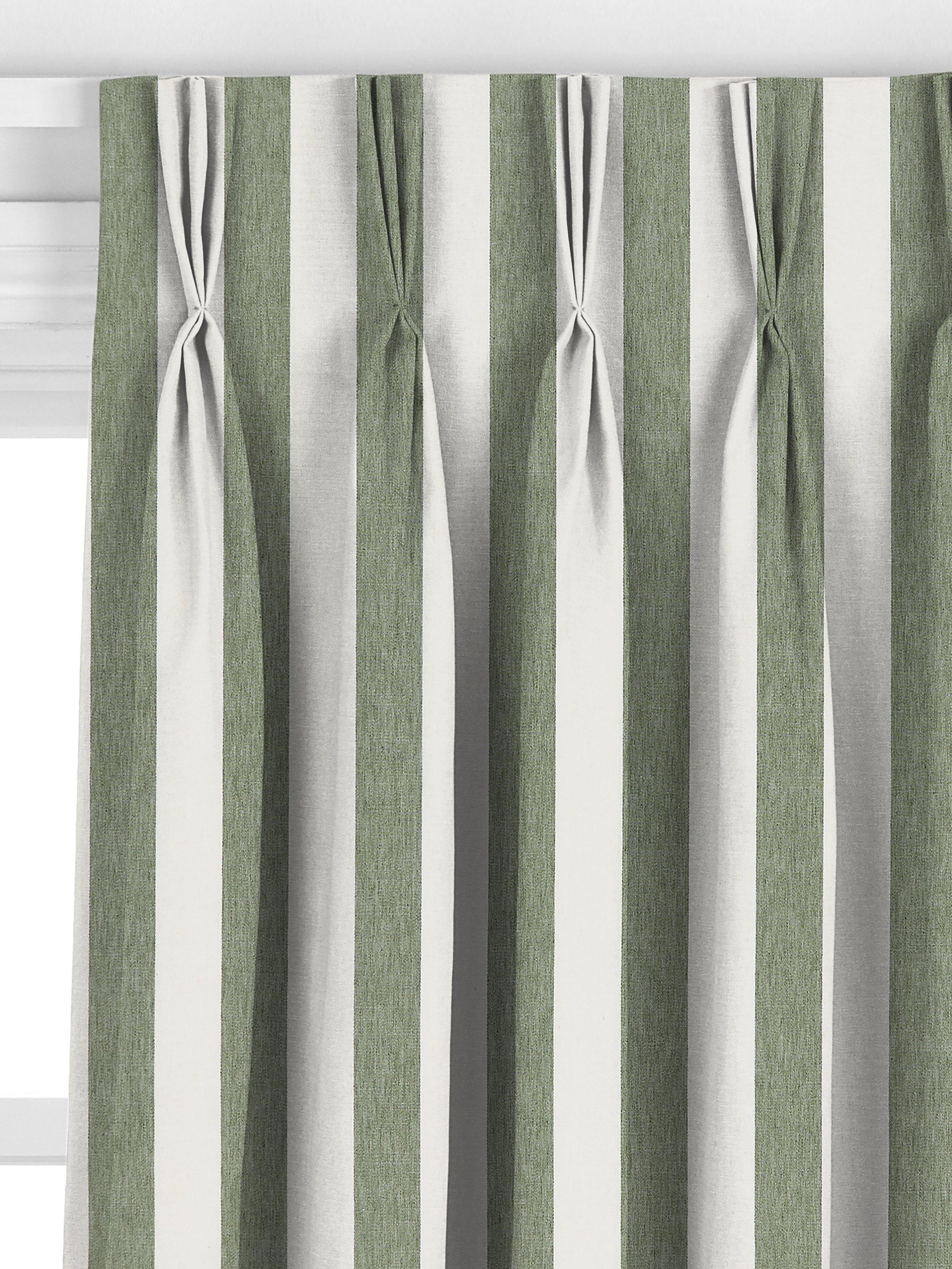 John Lewis Bold Stripe curtains Myrtle Green made to measure - British product