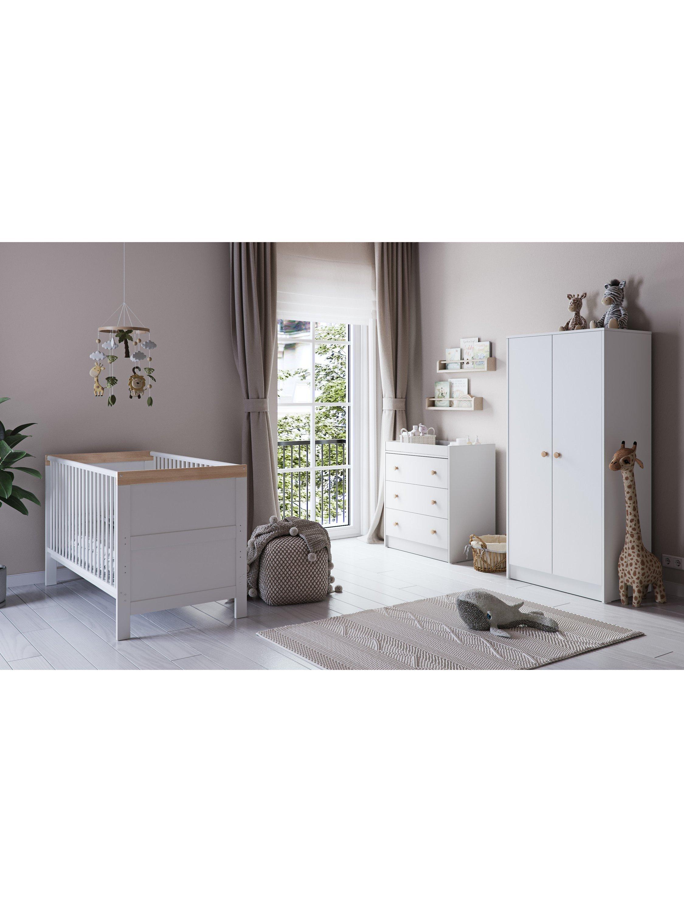 Little Acorns Florence Cotbed, White/Oak