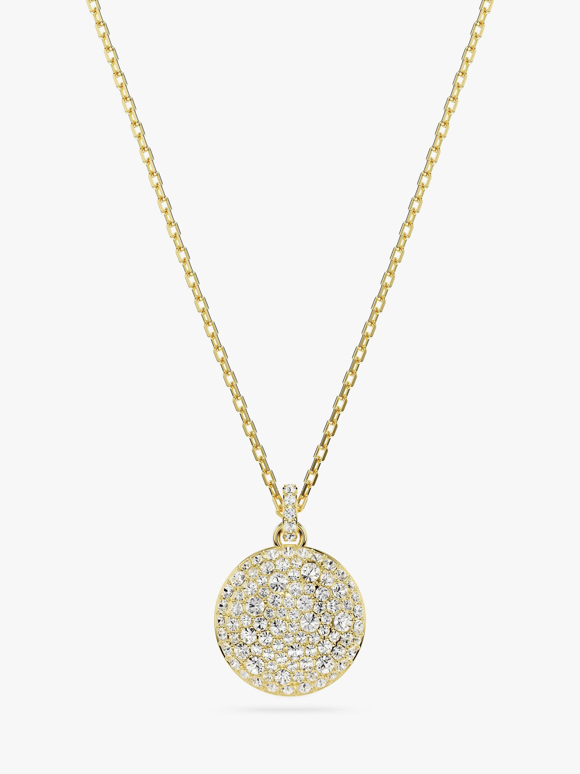 Swarovski gold tone crystal pendant necklace, UK version