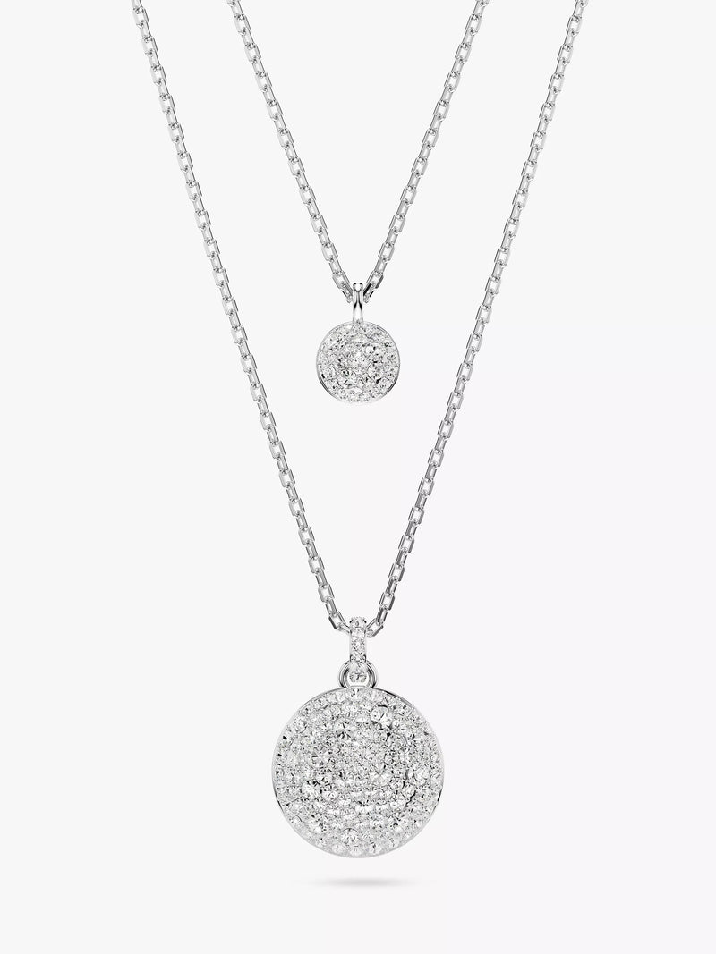 Swarovski Meteora Double Chain Pave Crystal Pendant Necklace