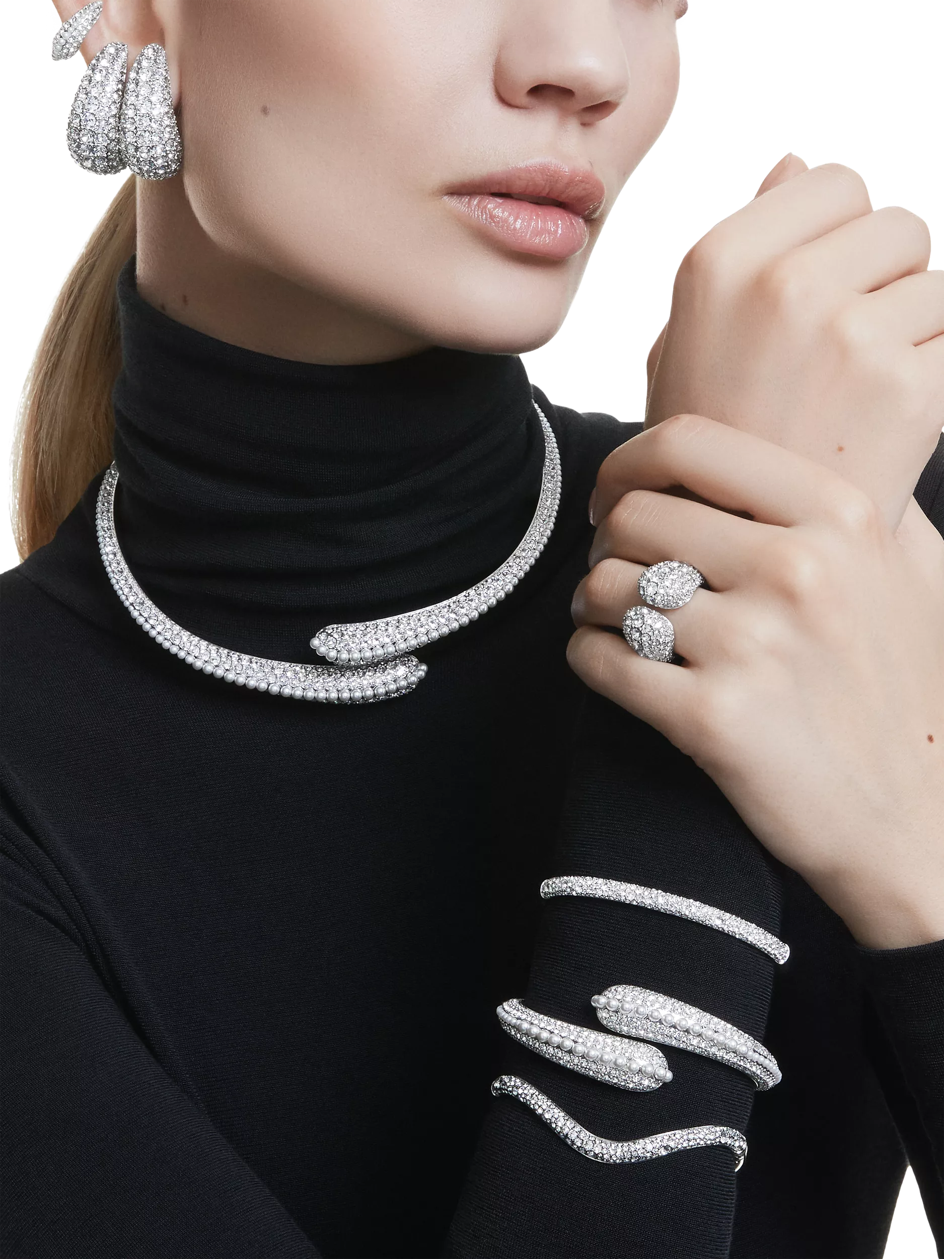 Swarovski Meteora crystal bangle silver tone - British product