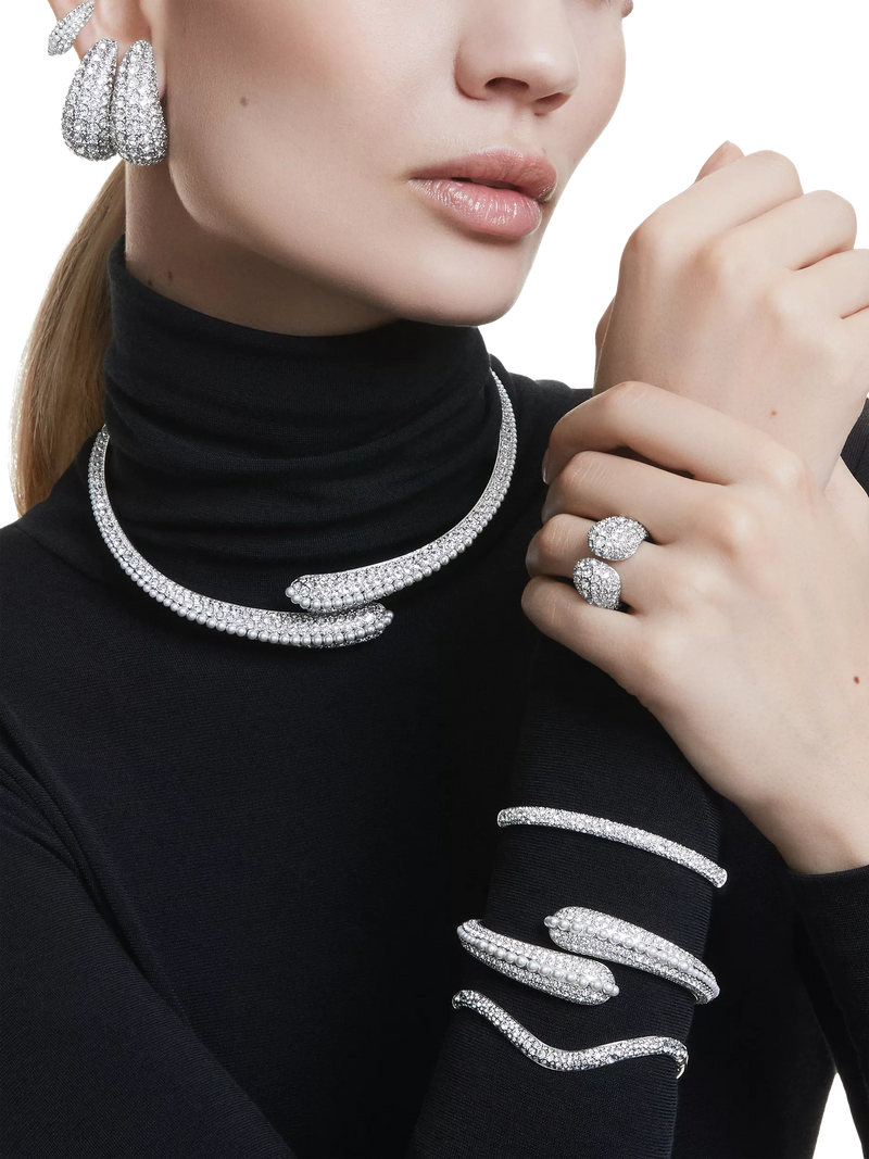 Swarovski Meteora crystal bangle silver tone - British product