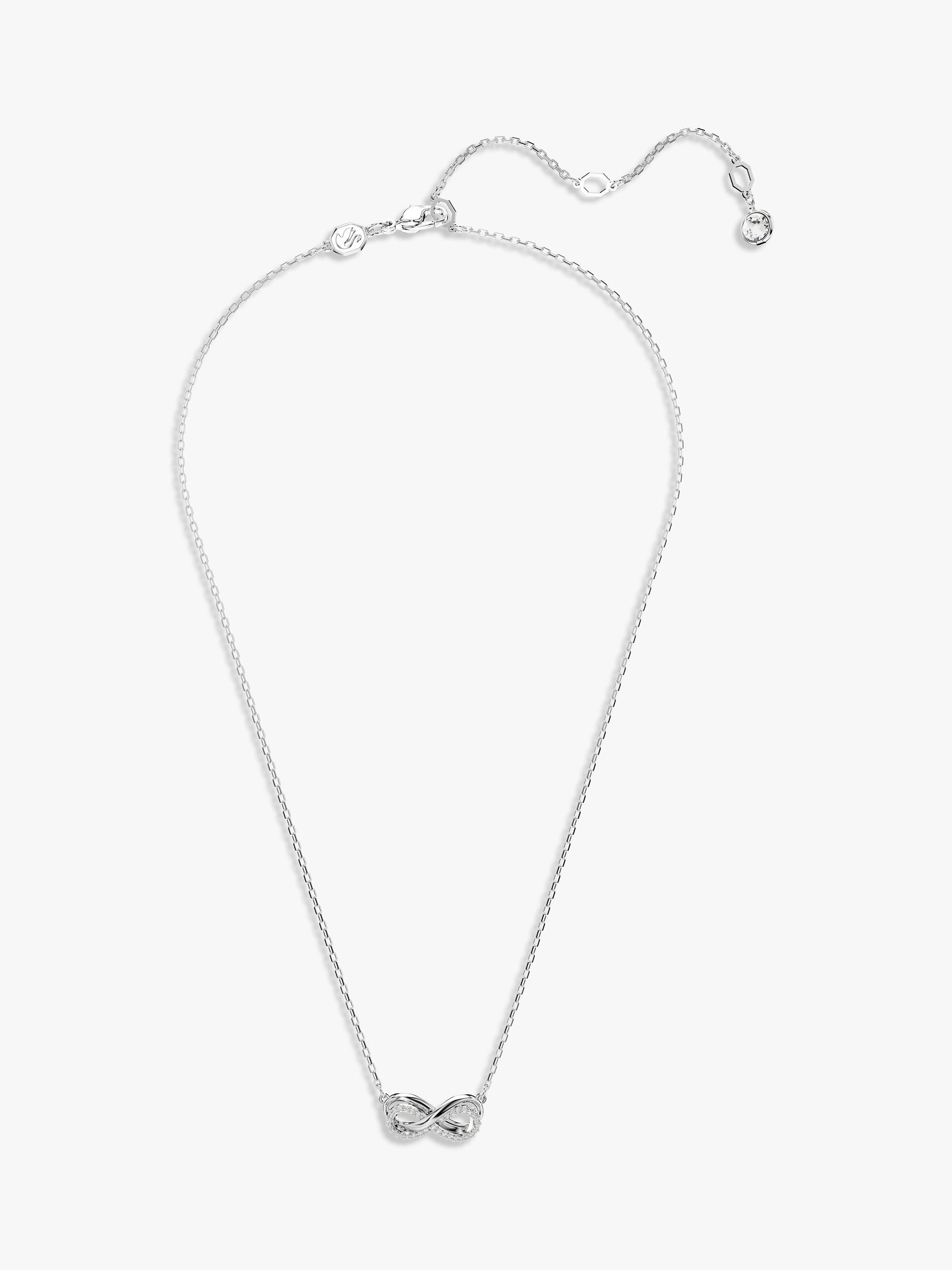 Swarovski Hyperbola crystal infinity pendant necklace silver tone, UK version