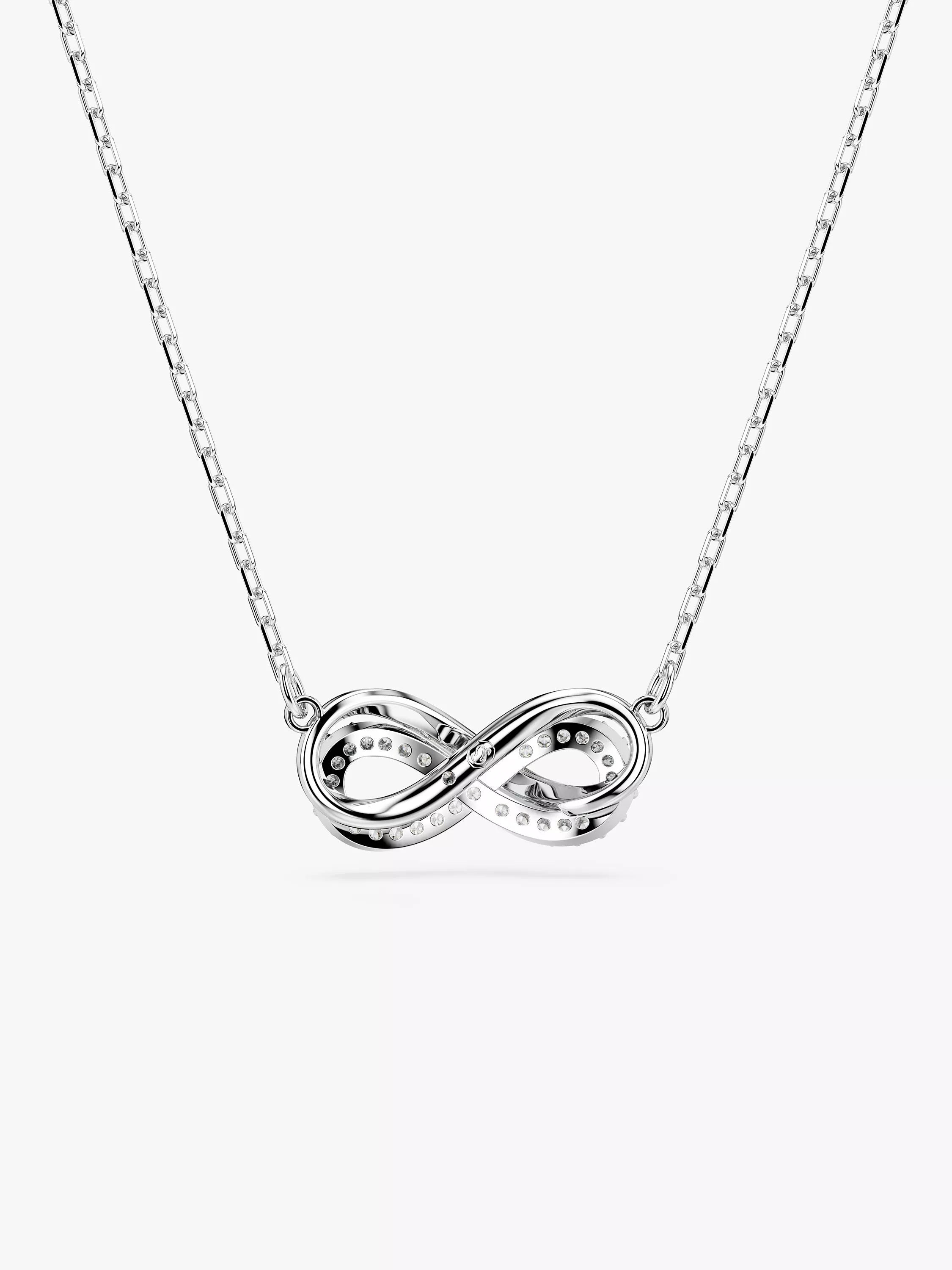 Swarovski Hyperbola crystal infinity pendant necklace silver tone, UK version