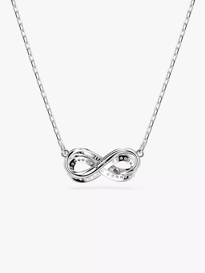 Swarovski Hyperbola crystal infinity pendant necklace silver tone, UK version