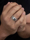 Hoxton London crocodile patterned silver ring for men (British brand)