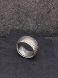 Hoxton London crocodile patterned silver ring for men (British brand)