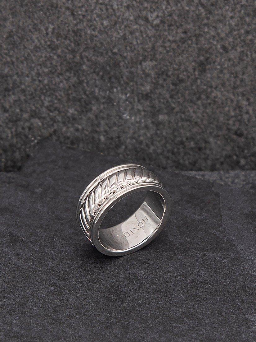 Hoxton London men's twist spinning ring in silver - British product