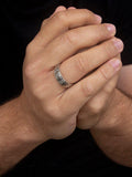 Hoxton London brick textured spinning ring silver - British product