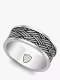 Hoxton London Men's Bamboo Oxidised Silver Ring