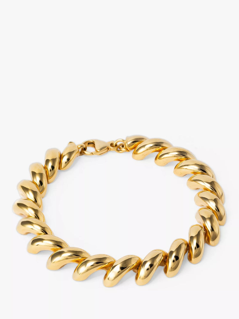 LARNAUTI San Marco gold curved spiral bracelet imported from the UK