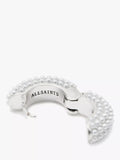 AllSaints faux pearl hoop earrings warm silver, UK version