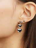 Astrid & Miyu heart drop stud earrings silver, UK version