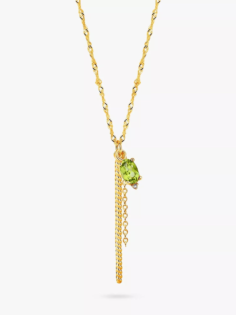 DPT Antwerp peridot diamond pendant necklace gold - British product
