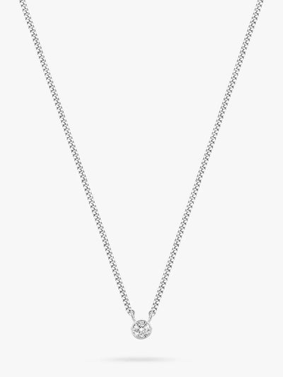 John Lewis DPT Antwerp First Round Diamond Pendant Necklace, Silver- Buy online at McGrocer