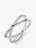 DPT Antwerp diamond crossover ring silver - British product