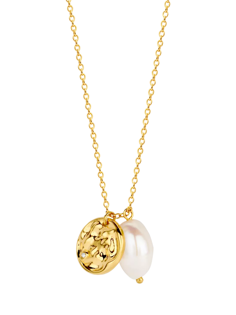 DPT Antwerp Baroque Pearl & Diamond pendant necklace gold, imported from the UK