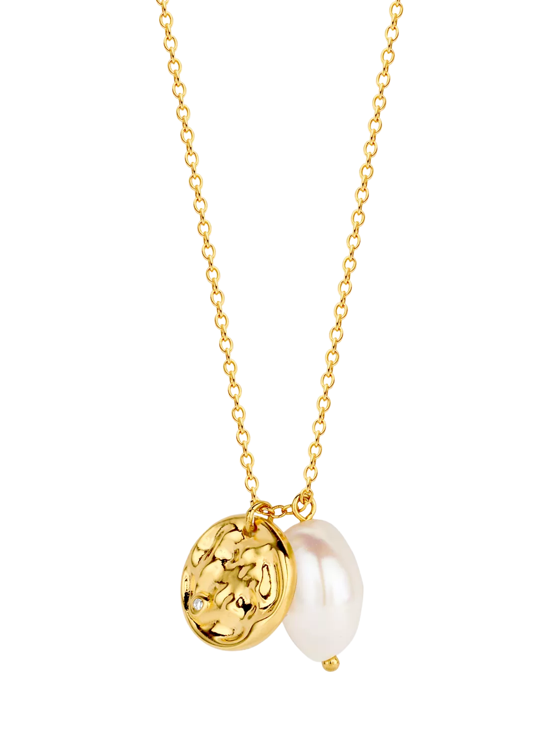 DPT Antwerp Baroque Pearl & Diamond pendant necklace gold, imported from the UK