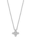 DPT Antwerp floral diamond pendant necklace in silver, UK version