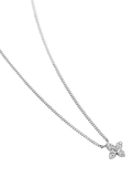 DPT Antwerp floral diamond pendant necklace in silver, UK version