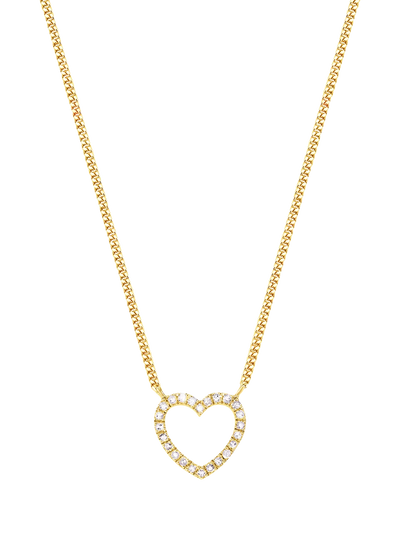 Gold Herz aus Diamanten Anhänger Halskette mit 0,07 Karat Diamanten