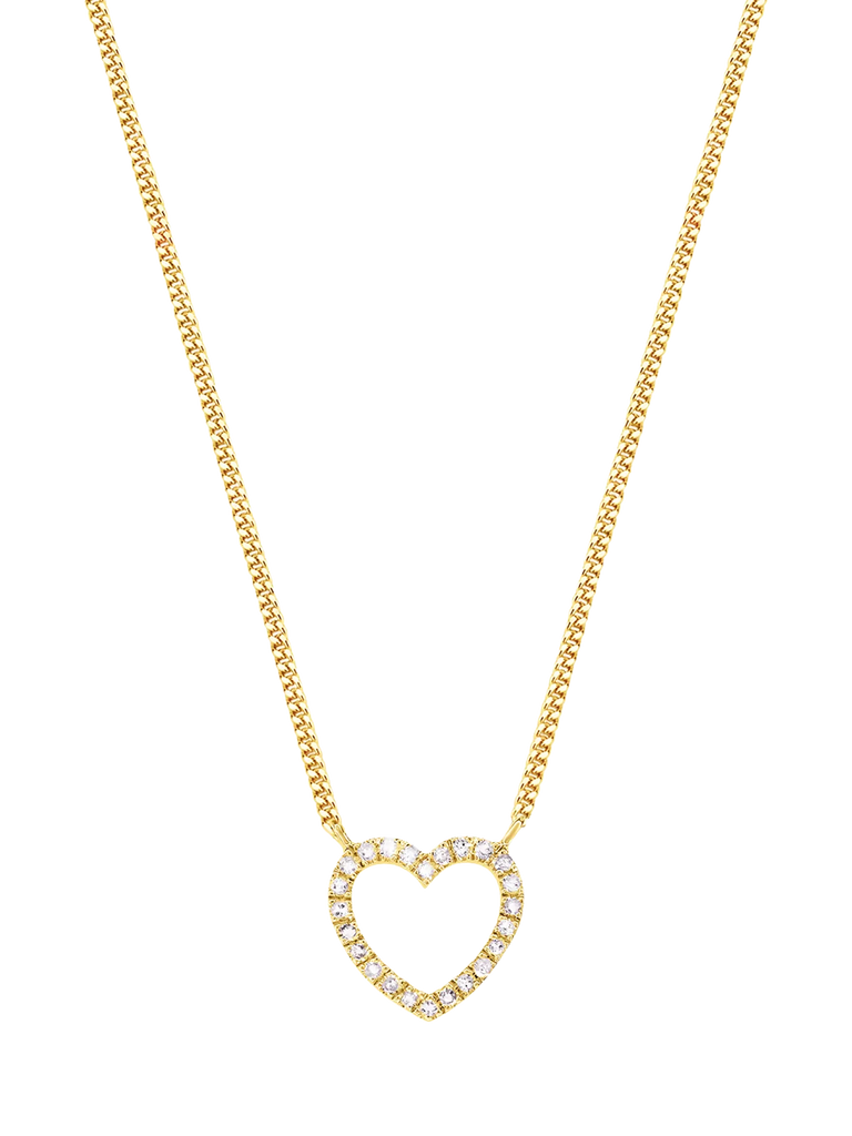 DPT Antwerp Heart of Diamonds Pendant Necklace, Gold