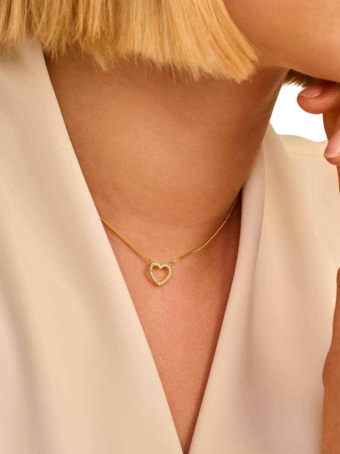 DPT Antwerp gold heart of diamonds pendant necklace - British product