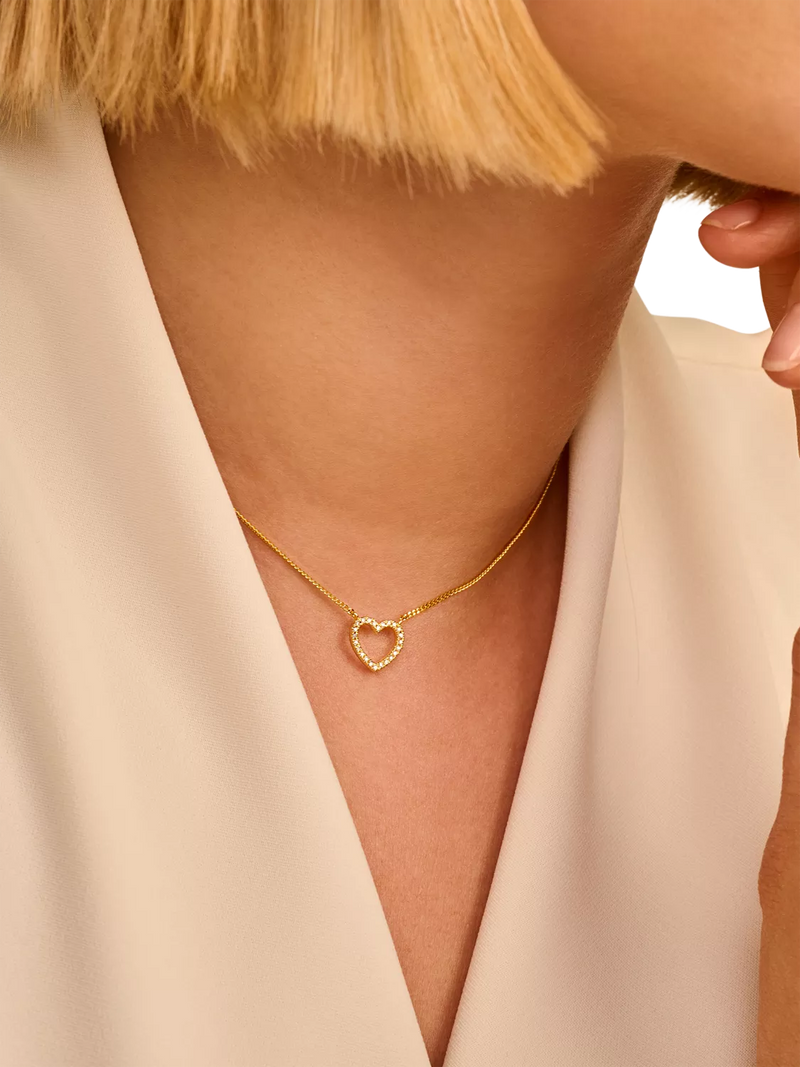 DPT Antwerp gold heart of diamonds pendant necklace - British product