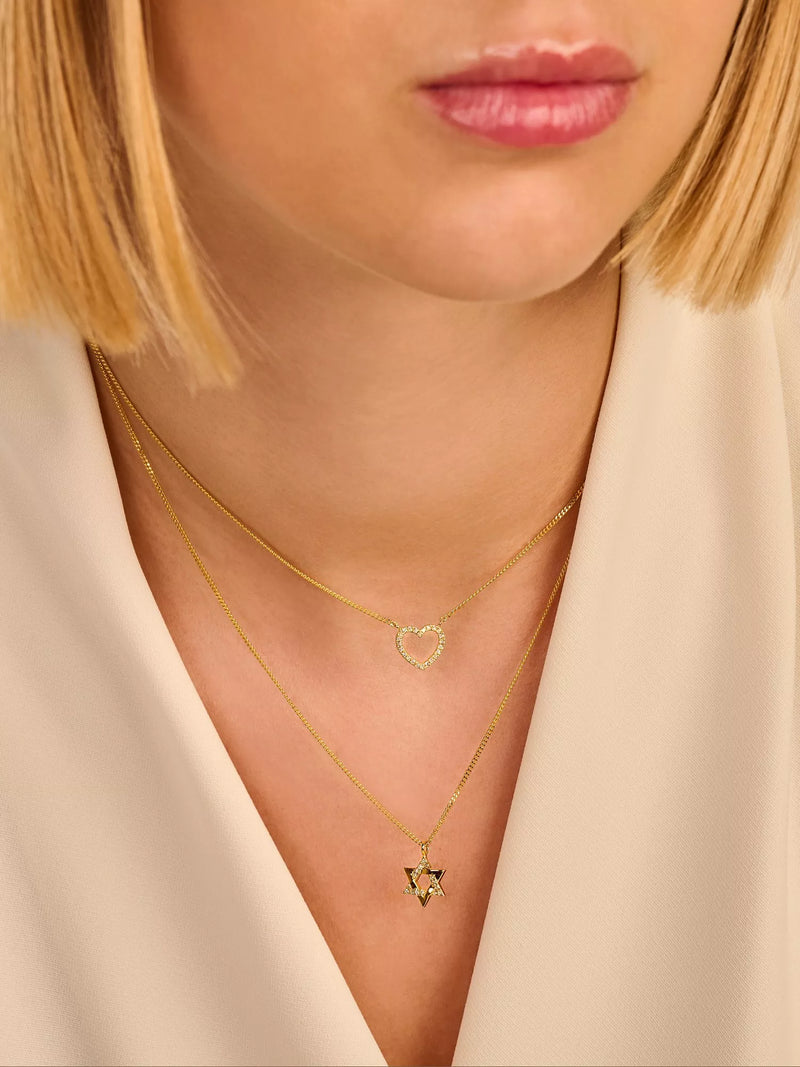 DPT Antwerp gold heart of diamonds pendant necklace - British product