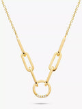DPT Antwerp gold diamond link necklace 0.02ct, imported from the UK