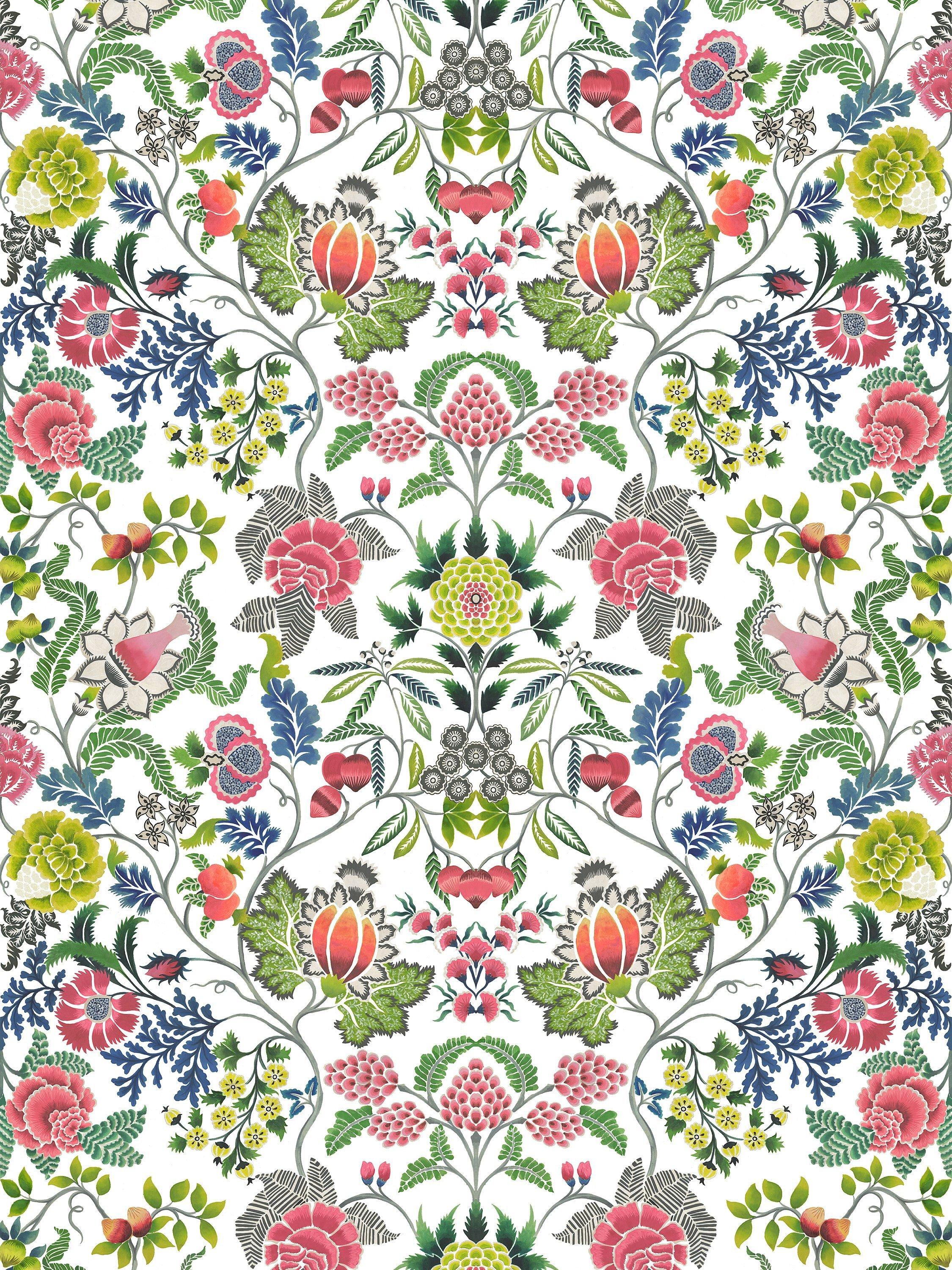Designers Guild Brocart Decoratif printed floral linen fabric, UK version