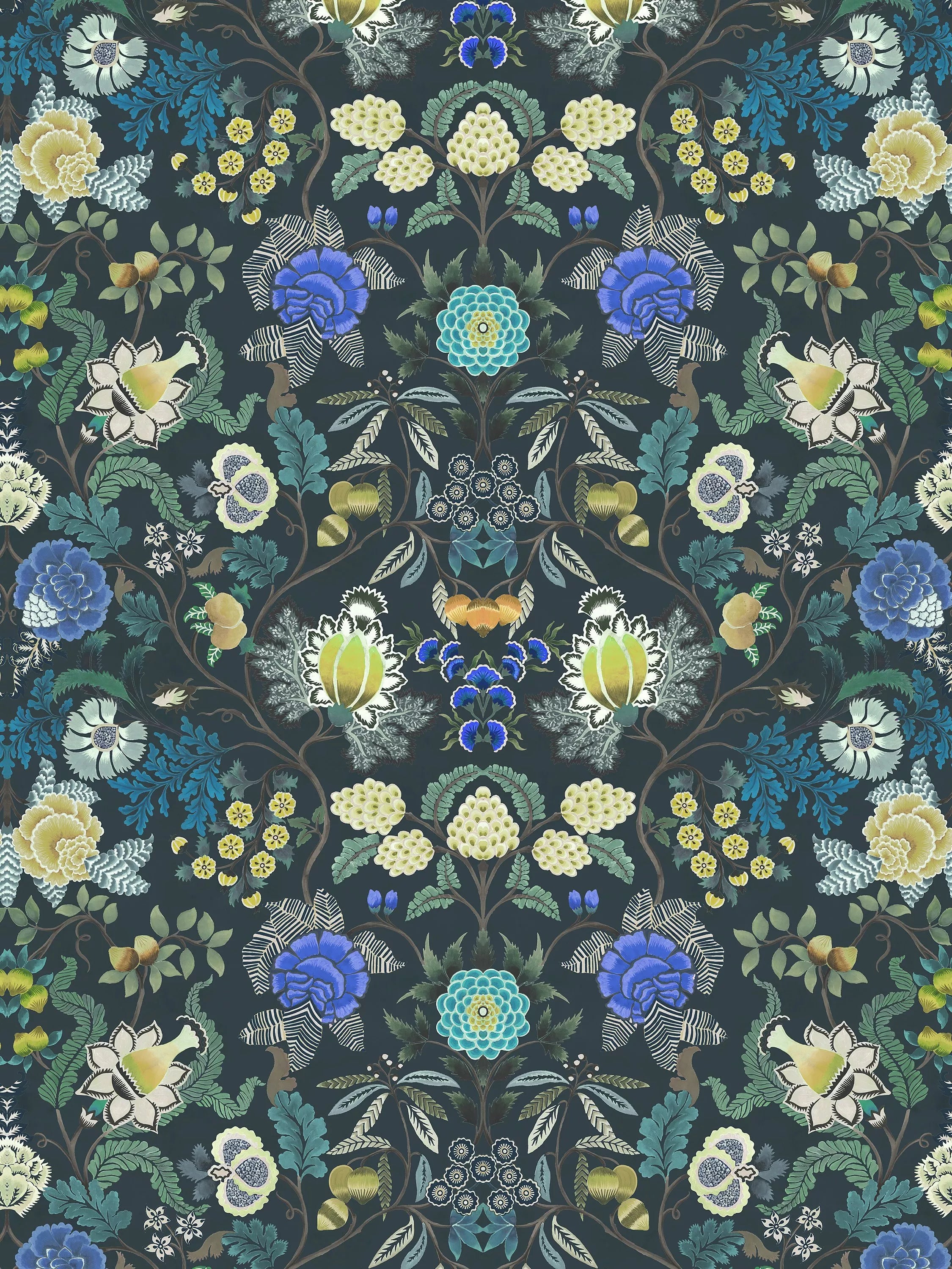 Designers Guild bedruckter blumiger Samtstoff - britisches Produkt