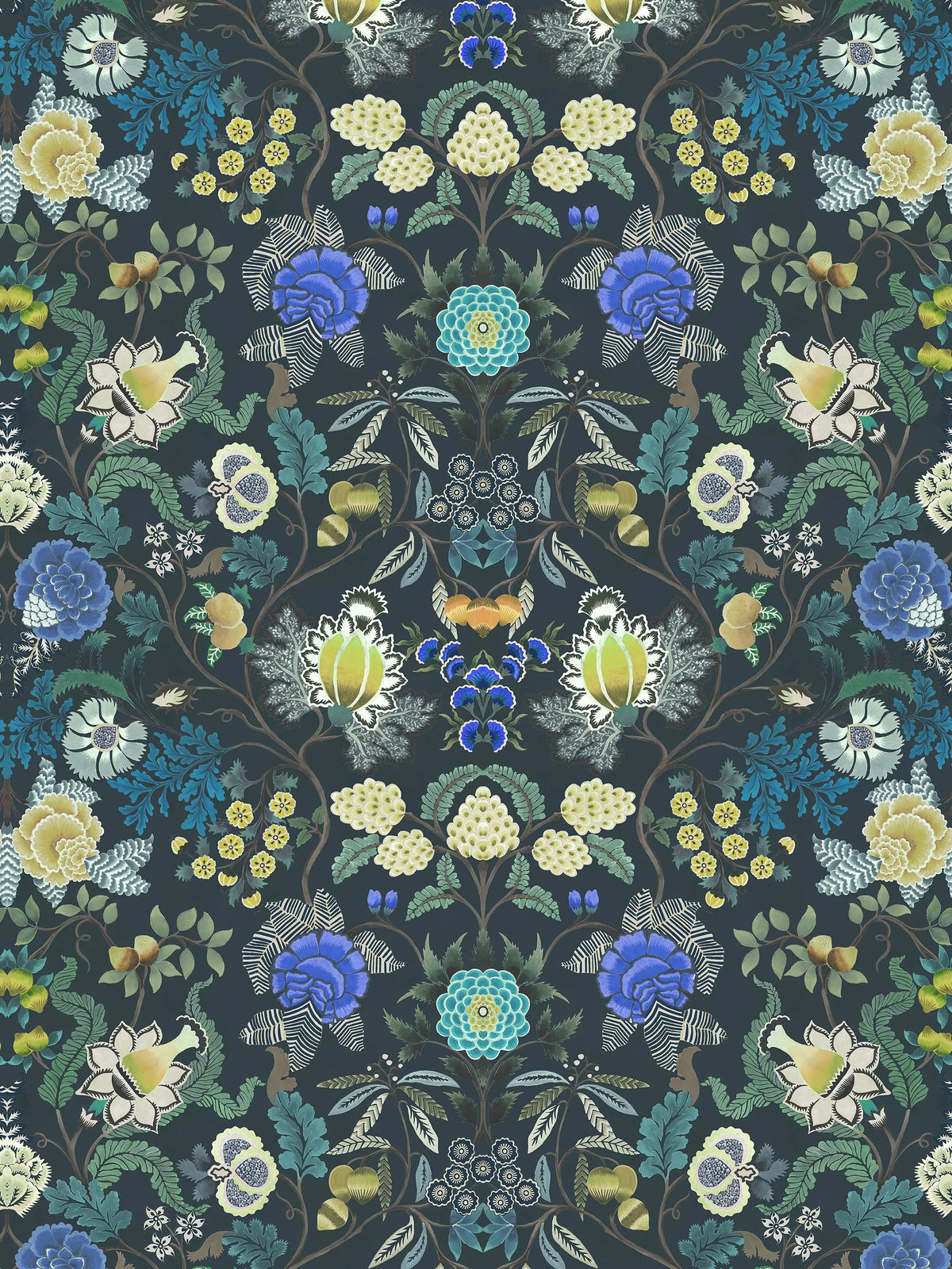 Designers Guild bedruckter blumiger Samtstoff - britisches Produkt
