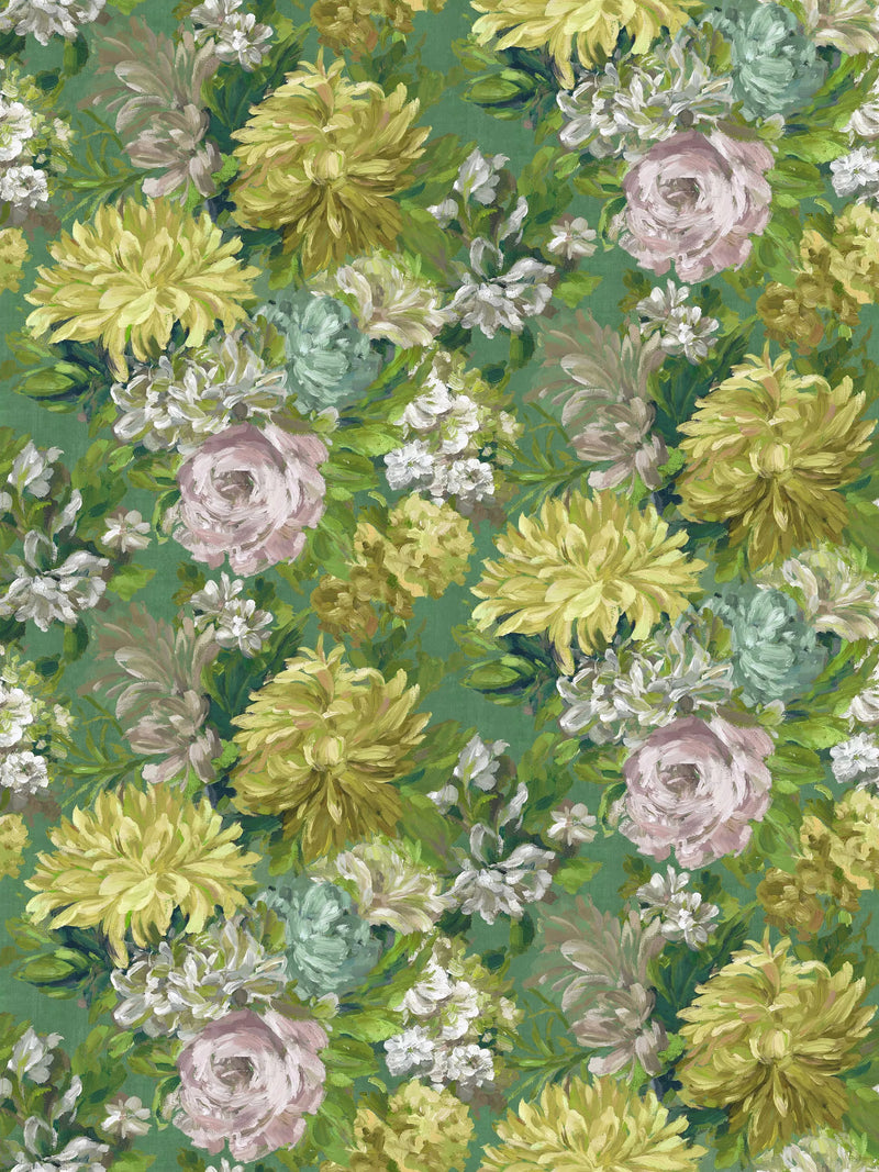 Designers Guild Rose De Damas floral cotton furnishing fabric, UK version