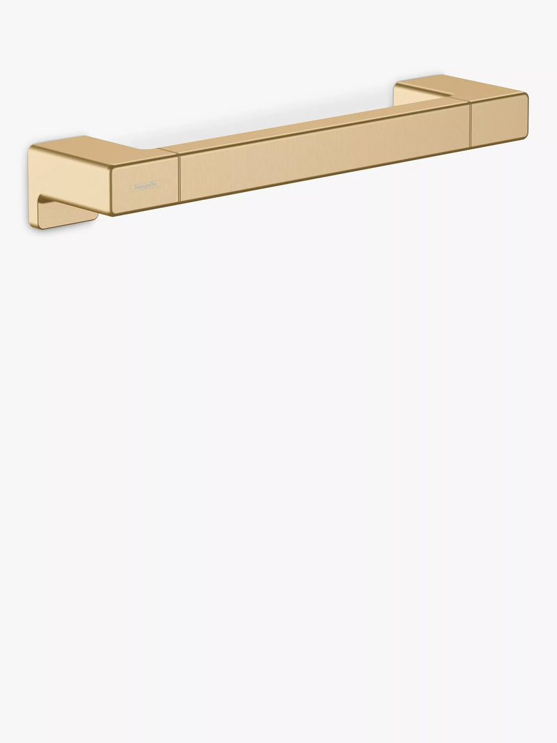 Wall-Mounted Bathroom Grab Rail in Matt Black with Metal Support