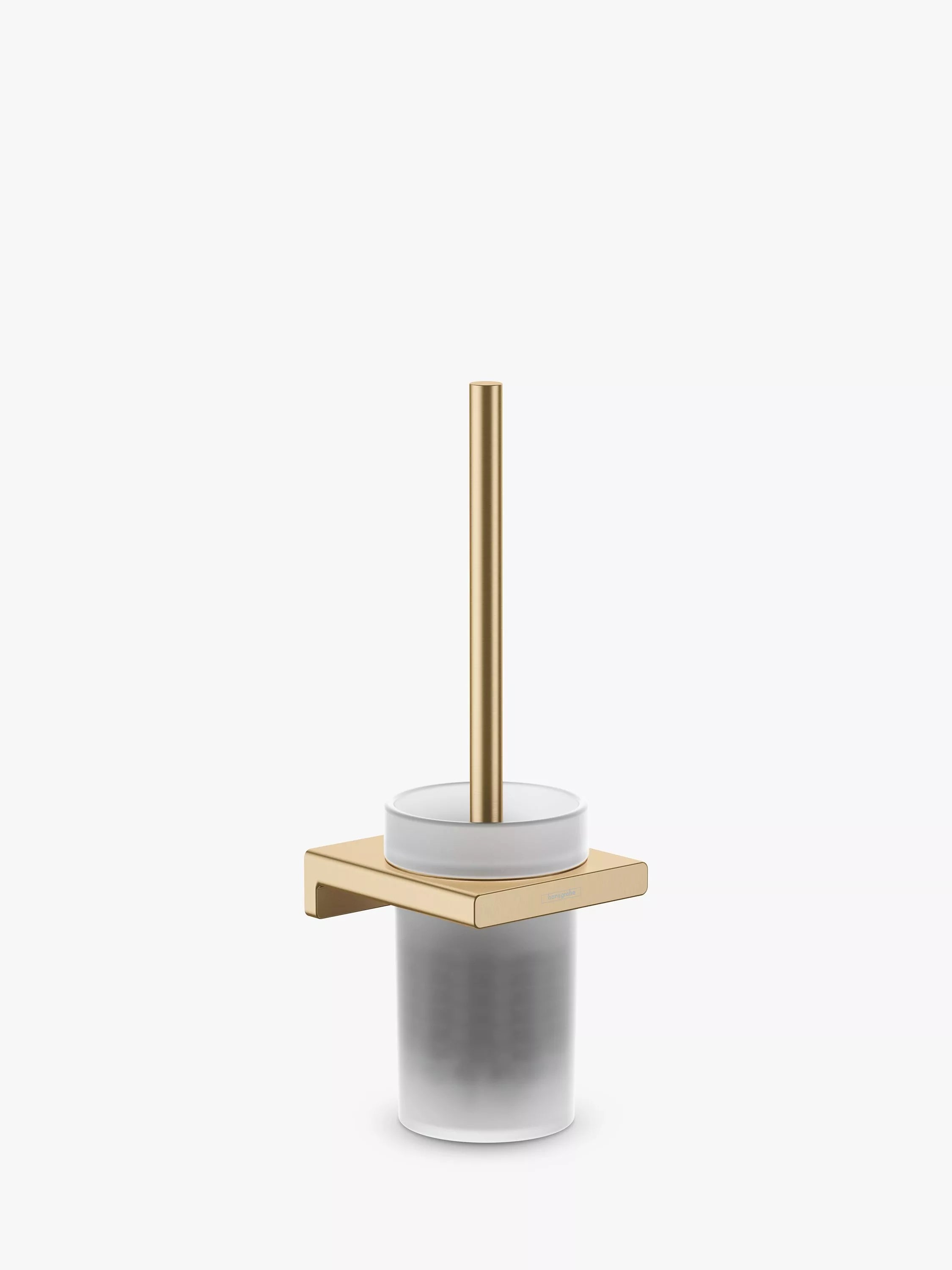 Toilet Brush Set with Glass Holder and Metal Wall Mount
