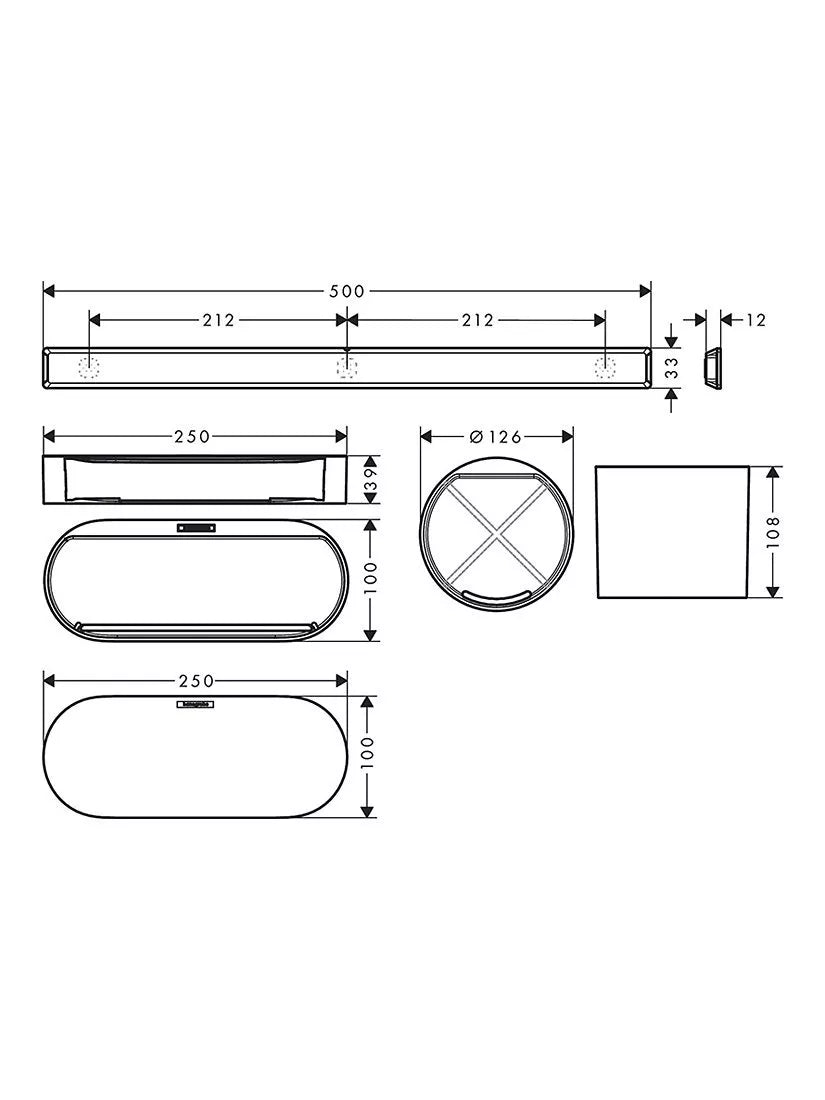 hansgrohe WallStoris bathroom storage bundle, UK version